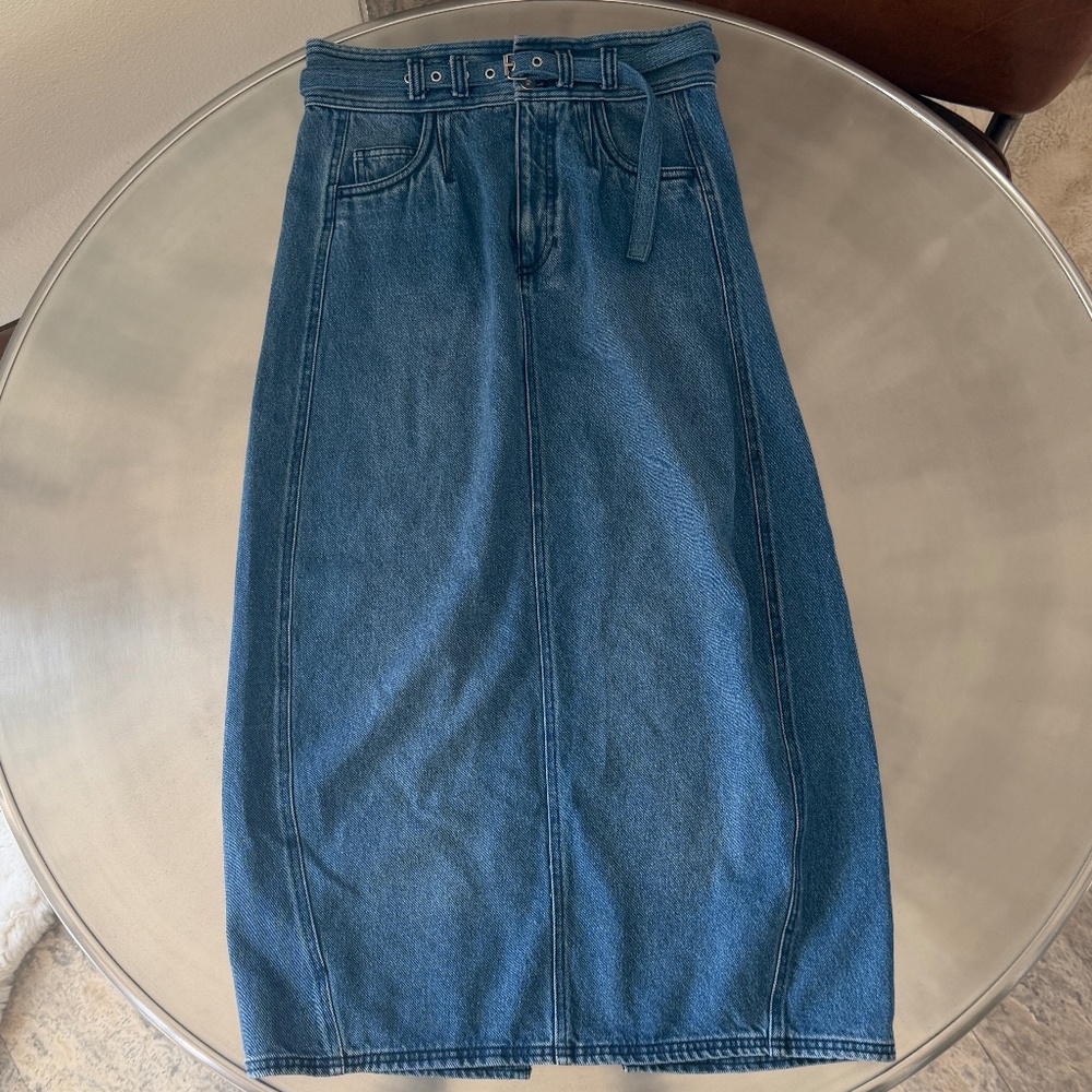 Pilcro Barrel Denim Midi Skirt Pilcro Anthropologie Curated by Anthropologie US2 - Picture 6 of 6